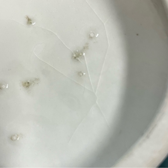 vintage 60s handmade trinket dish with lid green bubble glaze - Picture 7 of 8